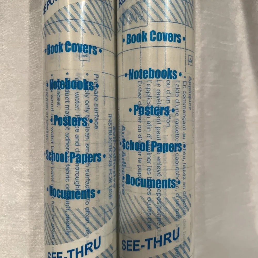 Set of 2 Rolls Con-Tact Paper - Clear Cover Adhesive‎ Covering Removable 18
